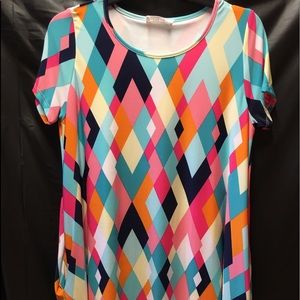 Multi colored Peach Love slip dress with pockets